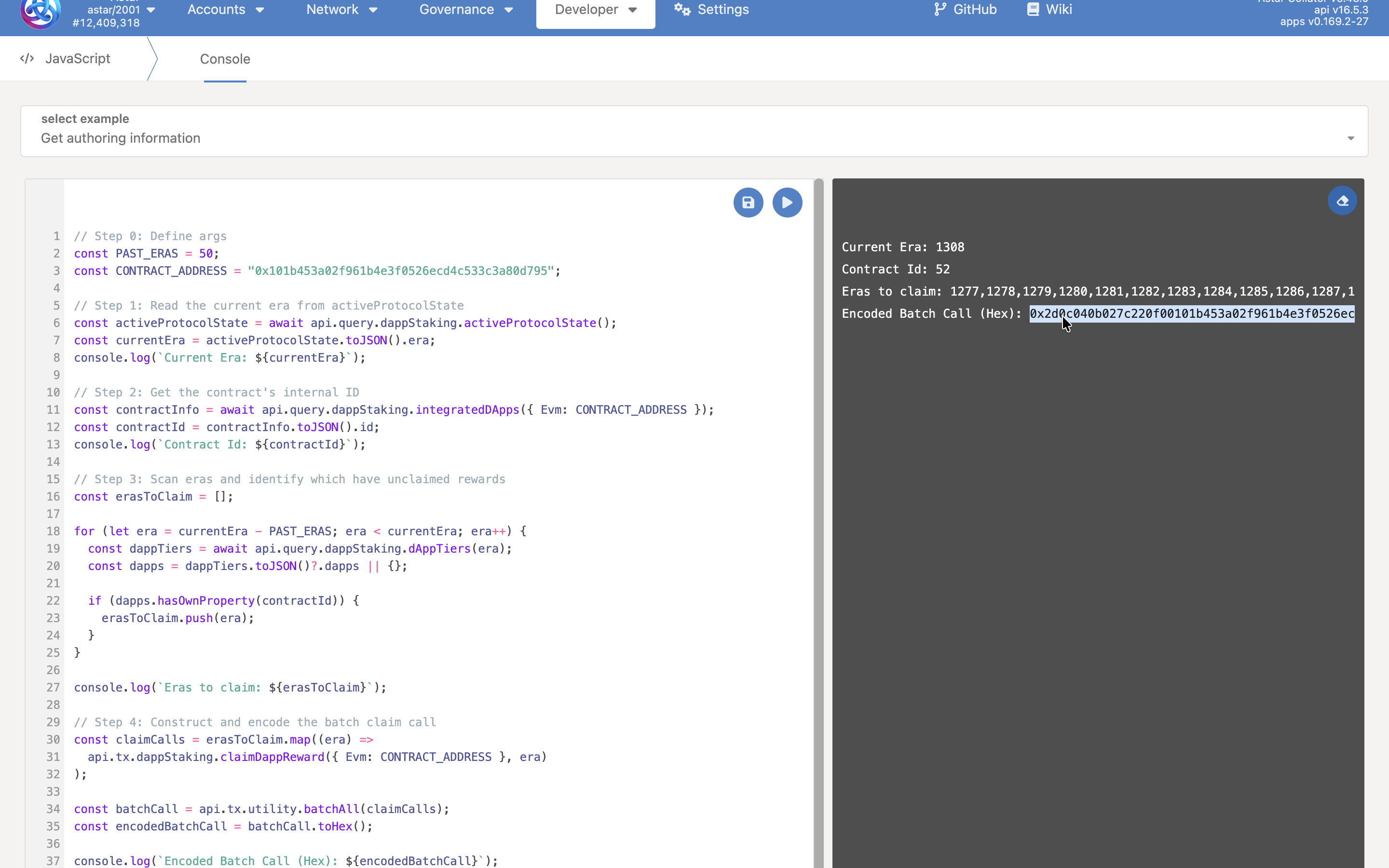 Claiming dApp Owner Rewards